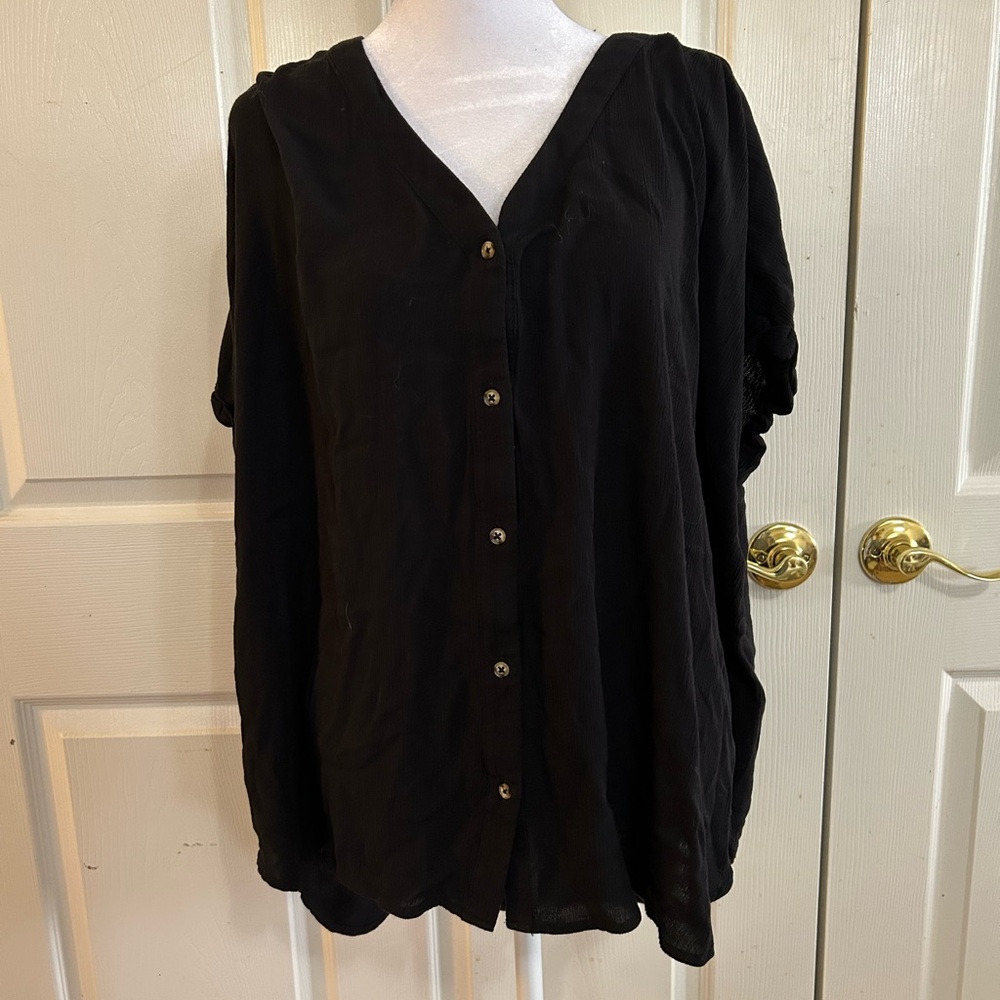 Orvis black button tank top, XXL